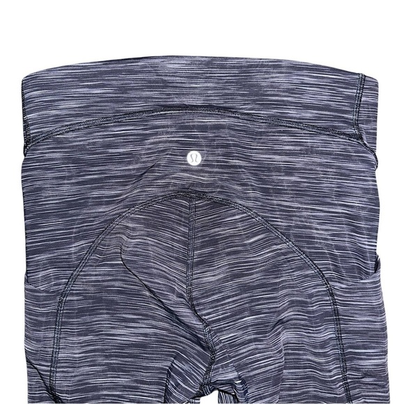 Lululemon Power Thru High Rise Abrasion Resistant Tight 25" Heathered Black Sz 6 - Picture 7 of 9